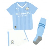 Manchester City Julian Alvarez #19 Heimtrikotsatz Kinder 2023-24 Kurzarm (+ Kurze Hosen)